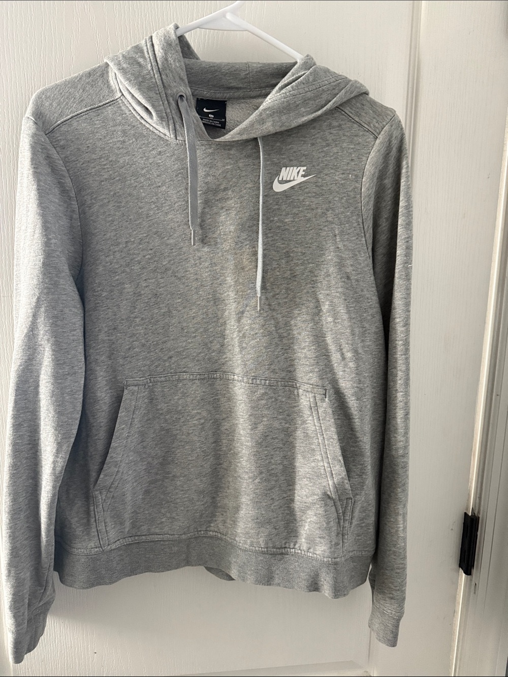 Nike Grey Pullover Hoodie with White Logo